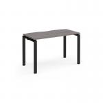 Adapt single desk 1200mm x 600mm - black frame and grey oak top