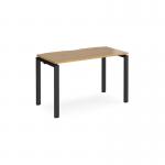 Adapt single desk 1200mm x 600mm - black frame, oak top E126-K-O