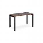 Adapt single desk 1200mm x 600mm - black frame, walnut top E126-K-W