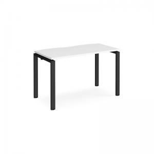 Adapt single desk 1200mm x 600mm - black frame, white top E126-K-WH