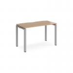 Adapt single desk 1200mm x 600mm - silver frame, beech top E126-S-B