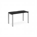 Adapt single desk 1200mm x 600mm - silver frame, black top E126-S-BK