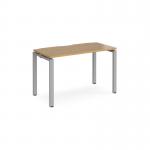 Adapt starter unit single 1200mm x 600mm - silver frame, oak top E126-SB-S-O