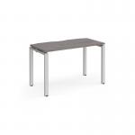 Adapt single desk 1200mm x 600mm - silver frame and grey oak top