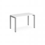 Adapt single desk 1200mm x 600mm - silver frame, white top E126-S-WH