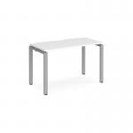 Adapt single desk 1200mm x 600mm - silver frame, white top E126-S-WH
