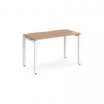Adapt single desk 1200mm x 600mm - white frame and beech top