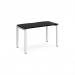 Adapt single desk 1200mm x 600mm - white frame, black top E126-WH-BK