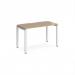 Adapt single desk 1200mm x 600mm - white frame, kendal oak top E126-WH-KO