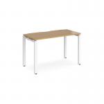 Adapt single desk 1200mm x 600mm - white frame and oak top