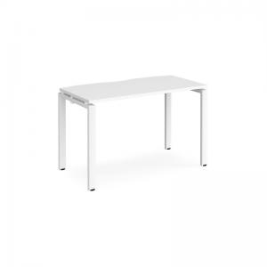Adapt single desk 1200mm x 600mm - white frame, white top E126-WH-WH