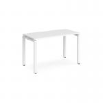 Adapt single desk 1200mm x 600mm - white frame, white top E126-WH-WH
