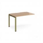 Adapt add on unit single 1200mm x 800mm - green frame, beech top E128-AB-GN-B