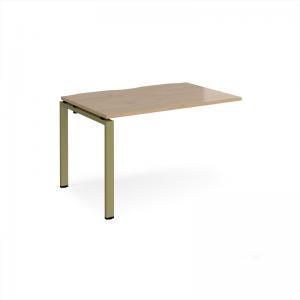 Adapt add on unit single 1200mm x 800mm - green frame, kendal oak top