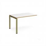 Adapt add on unit single 1200mm x 800mm - green frame, white top, oak edge E128-AB-GN-WO