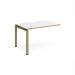 Adapt add on unit single 1200mm x 800mm - green frame, white top, oak edge E128-AB-GN-WO