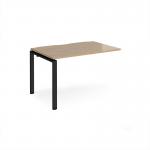Adapt add on unit single 1200mm x 800mm - black frame, kendal oak top E128-AB-K-KO