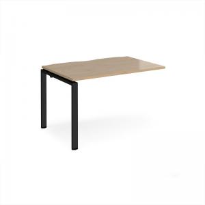 Adapt add on unit single 1200mm x 800mm - black frame, kendal oak top