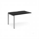 Adapt add on unit single 1200mm x 800mm - silver frame, black top E128-AB-S-BK