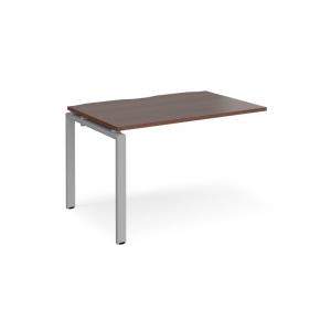 Adapt add on unit single 1200mm x 800mm - silver frame, walnut top