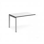 Adapt add on unit single 1200mm x 800mm - silver frame, white top, black edge E128-AB-S-WK