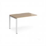 Adapt add on unit single 1200mm x 800mm - white frame, kendal oak top E128-AB-WH-KO