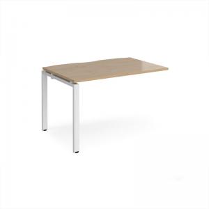 Adapt add on unit single 1200mm x 800mm - white frame, kendal oak top