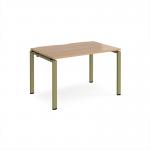 Adapt single desk 1200mm x 800mm - green frame, beech top E128-GN-B