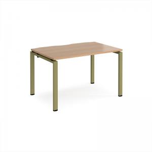Adapt single desk 1200mm x 800mm - green frame, beech top E128-GN-B
