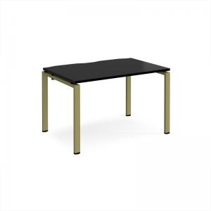 Adapt single desk 1200mm x 800mm - green frame, black top E128-GN-BK