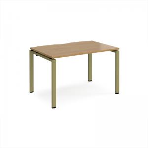 Adapt single desk 1200mm x 800mm - green frame, oak top E128-GN-O