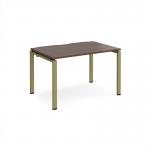 Adapt single desk 1200mm x 800mm - green frame, walnut top E128-GN-W