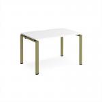 Adapt single desk 1200mm x 800mm - green frame, white top E128-GN-WH