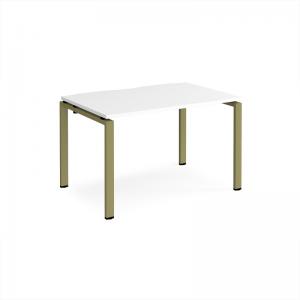 Adapt single desk 1200mm x 800mm - green frame, white top E128-GN-WH
