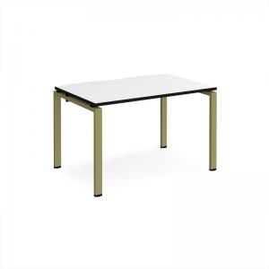 Adapt single desk 1200mm x 800mm - green frame, white top, black edge