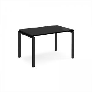 Adapt single desk 1200mm x 800mm - black frame, black top E128-K-BK