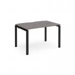 Adapt single desk 1200mm x 800mm - black frame and grey oak top