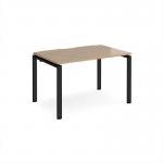 Adapt single desk 1200mm x 800mm - black frame, kendal oak top E128-K-KO