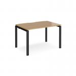 Adapt single desk 1200mm x 800mm - black frame, oak top E128-K-O
