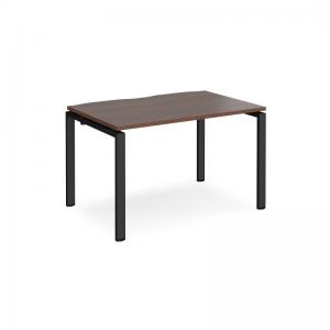 Adapt single desk 1200mm x 800mm - black frame, walnut top E128-K-W