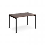 Adapt single desk 1200mm x 800mm - black frame, walnut top E128-K-W
