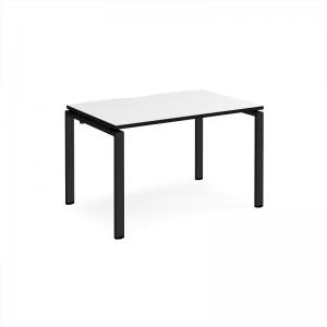 Adapt single desk 1200mm x 800mm - black frame, white top, black edge