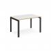 Adapt single desk 1200mm x 800mm - black frame, white top with oak edging E128-K-WO