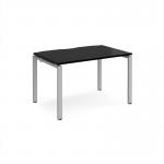 Adapt single desk 1200mm x 800mm - silver frame, black top E128-S-BK
