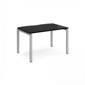 Adapt single desk 1200mm x 800mm - silver frame, black top E128-S-BK