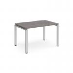 Adapt single desk 1200mm x 800mm - silver frame, grey oak top E128-S-GO
