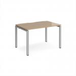 Adapt single desk 1200mm x 800mm - silver frame, kendal oak top E128-S-KO