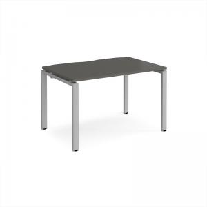 Adapt single desk 1200mm x 800mm - silver frame, storm grey top
