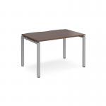 Adapt single desk 1200mm x 800mm - silver frame, walnut top E128-S-W
