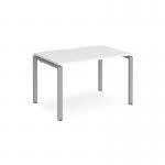 Adapt single desk 1200mm x 800mm - silver frame, white top E128-S-WH